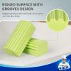 MR.SIGA Sponge Duster, Reusable Duster with Ridged Surface Design, Household Damp Sponge for Dust Cleaning, 4 Pack, Yellow(Green)