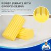 MR.SIGA Sponge Duster, Reusable Duster with Ridged Surface Design, Household Damp Sponge for Dust Cleaning, 4 Pack, Yellow(Yellow)