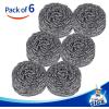 MR.SIGA Stainless Steel Scourer, Pack of 6, 30g(Stainless Steel- Pack of 6)