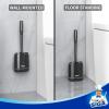 MR.SIGA Toilet Bowl Brush and Holder, Durable and Flexible Bristles, Wall Mounted Toilet Brush for Bathroom Cleaning, Black, 1 Pack(Black)