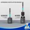 MR.SIGA Toilet Bowl Brush and Holder, Durable and Flexible Bristles, Wall Mounted Toilet Brush for Bathroom Cleaning, Black, 1 Pack(Black)