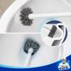 MR.SIGA Toilet Bowl Brush and Holder, Premium Quality, with Solid Handle and Durable Bristles for Bathroom Cleaning, White, 1 Pack(White)
