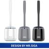 MR.SIGA Toilet Bowl Brush and Holder, Premium Quality, with Solid Handle and Durable Bristles for Bathroom Cleaning, White, 1 Pack(White)