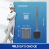 MR.SIGA Toilet Brush and Holder, Wall Mounted Toilet Brush for Bathroom Cleaning, Compact Toilet Brush with Holder Set, White, 1 Pack(Gray)