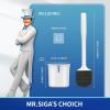 MR.SIGA Toilet Brush and Holder, Wall Mounted Toilet Brush for Bathroom Cleaning, Compact Toilet Brush with Holder Set, White, 1 Pack(White)
