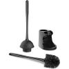MR.SIGA Toilet Plunger and Bowl Brush Combo for Bathroom Cleaning, Gray, 2 Sets(Black)