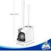 MR.SIGA Toilet Plunger and Bowl Brush with Holder, Heavy Duty Toilet Brush and Plunger Set for Bathroom Cleaning, Black, 1 Set(White)