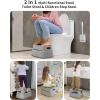 MR.SIGA Toilet Stool Squat Adult, Bathroom Stool Heavy Duty, Anti Slip Toilet Step for Bathroom, Toddler Step Stool for Kids, White & Grayish Blue(Light Gray & Dark Gray)