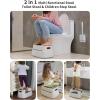 MR.SIGA Toilet Stool Squat Adult, Bathroom Stool Heavy Duty, Anti Slip Toilet Step for Bathroom, Toddler Step Stool for Kids, White & Grayish Blue(Off-white & Dark Gray)