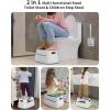 MR.SIGA Toilet Stool Squat Adult, Bathroom Stool Heavy Duty, Anti Slip Toilet Step for Bathroom, Toddler Step Stool for Kids, White & Grayish Blue(White & Grayish Blue)