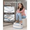 MR.SIGA Toilet Stool Squat Adult, Bathroom Stool Heavy Duty, Anti Slip Toilet Step for Bathroom, Toddler Step Stool for Kids, White & Grayish Blue(White & Grayish Blue)