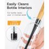 MR.SIGA Water Bottle Brush, Long Handle Bottle Brush for Water Glasses, Baby Bottles, Sports Bottles Cleaning, Black, 2 Pack