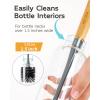 MR.SIGA Water Bottle Brush, Long Handle Bottle Brush for Water Glasses, Baby Bottles, Sports Bottles Cleaning, Gray, 2 Pack