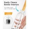 MR.SIGA Water Bottle Brush, Long Handle Bottle Brush for Water Glasses, Baby Bottles, Sports Bottles Cleaning, White, 2 Pack