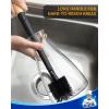 MR.SIGA Water Bottle Brush and Straw Cleaner Brush, Long Handle Bottle Cleaner Brush, 2 in 1 Bottle Cleaning Brush for Sports Bottles, Baby Bottles, Mugs, Straws(Black)