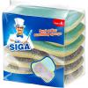 MR. SIGA Dual Action Scrubbing Sponge, Pack of 6, Size:15×8.5×2.3cm