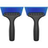MR.SIGA 2 in 1 Mini Glass Squeegee with Built-in Ice Ripper, 5 Inch Blade, 2 Pack for Tile, Glass, Mirror, Shower, Window Tint, Car