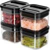 MR.SIGA 4 Pack Airtight Food Storage Container Set, BPA Free Kitchen Pantry Organization Canisters, One-handed Airtight Cereal Snack Candy Storage Containers, 360ml / 12.2oz, Small, Black(Black)