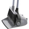 MR.SIGA Broom and Dustpan Set with Adjustable Long Handle, Upright Combo for Floor, Cleaning Lobby, Gray(Gray)