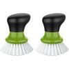 MR.SIGA Dish Scrub Brush, Palm Brush Dish Scrubber with Ergonomic Grip, Kitchen Brushes for Dishes, Green, Pack of 2(Green)