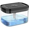 MR.SIGA Dish Soap Dispenser for Kitchen,2 in 1 Premium Sponge Holder, Dishwashing Soap Pump Dispenser for Countertop, Black(Black)