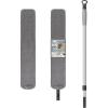 MR.SIGA Flexible Microfiber Long Duster for Gap Cleaning, Stainless Steel Adjustable Handle, Washable Gap Cleaning Duster Gray