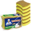 MR.SIGA Heavy Duty Cellulose Scrub Sponge, Dual-Sided Dishwashing Sponge for Kitchen, 12 Pack(Light Brown  Yellow)