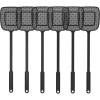 MR.SIGA Heavy Duty Long Handle Fly Swatter, Black, 6 Pack