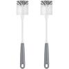 MR.SIGA Long Handle Bottle Brush, Flexible Scrub Brush for Water Bottles, Glasswares, Mugs, Black, 2 Pack(Gray)