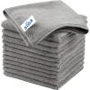 MR.SIGA Microfiber Cleaning Cloth, All-Purpose Microfiber Towels, Streak Free Cleaning Rags, Pack of 12, Grey, Size 32 x 32 cm(12.6 x 12.6 inch)(Grey)
