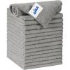 MR.SIGA Microfiber Cleaning Cloth, All-Purpose Microfiber Towels, Streak Free Cleaning Rags, Pack of 15, Sky Blue, Size 30 x 30 cm(11.8 x 11.8 inch)(Gray)