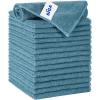 MR.SIGA Microfiber Cleaning Cloth, All-Purpose Microfiber Towels, Streak Free Cleaning Rags, Pack of 15, Sky Blue, Size 30 x 30 cm(11.8 x 11.8 inch)(Light Teal)