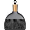 MR.SIGA Mini Dustpan and Brush Set, Portable Cleaning Brush and Dustpan Combo with Bamboo Handle, Gray, 1 Set(Gray)