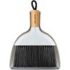 MR.SIGA Mini Dustpan and Brush Set, Portable Cleaning Brush and Dustpan Combo with Bamboo Handle, Gray, 1 Set(White)