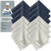 MR.SIGA Premium Microfiber Cleaning Cloths for Lens, Eyeglasses, Screens, Tablets, Glasses, 12 Pack, 6 x 7 inches (15 x 18 cm), Navy/Gray(Navy/Gray)