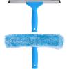MR.SIGA Professional Window Cleaning Combo – Squeegee & Microfiber Window Scrubber, 10″(Blue)
