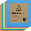 MR.SIGA Reusable Dish Cloths, Cellulose Sponge Cloth for Kitchen, Absorbent Cleaning Cloth, 10 Pack, Multi Colors