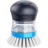 MR.SIGA Soap Dispensing Palm Brush, Kitchen Brush for Dish Pot Pan Sink Cleaning, Pack of 1, Navy/Blue