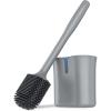MR.SIGA Toilet Brush and Holder, Wall Mounted Toilet Brush for Bathroom Cleaning, Compact Toilet Brush with Holder Set, White, 1 Pack(Gray)