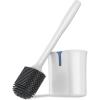 MR.SIGA Toilet Brush and Holder, Wall Mounted Toilet Brush for Bathroom Cleaning, Compact Toilet Brush with Holder Set, White, 1 Pack(White)