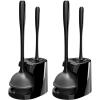 MR.SIGA Toilet Plunger and Bowl Brush Combo for Bathroom Cleaning, Gray, 2 Sets(Black)