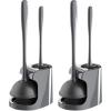 MR.SIGA Toilet Plunger and Bowl Brush Combo for Bathroom Cleaning, Gray, 2 Sets(Gray)