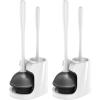 MR.SIGA Toilet Plunger and Bowl Brush Combo for Bathroom Cleaning, Gray, 2 Sets(White)
