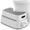 MR.SIGA Toilet Stool Squat Adult, Bathroom Stool Heavy Duty, Anti Slip Toilet Step for Bathroom, Toddler Step Stool for Kids, White & Grayish Blue(Off-white & Dark Gray)