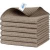 MR.SIGA Waffle Pattern Cleaning Cloths, Reusable Absorbent Microfiber Cleaning Towels, Ultra Soft Microfiber Kitchen Cleaning Rags, 6 Pack, Sandy Brown, 12.6 x 12.6 inch(Sandy Brown)