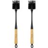 MR.SIGA Water Bottle Brush, Long Handle Bottle Brush for Water Glasses, Baby Bottles, Sports Bottles Cleaning, Black, 2 Pack
