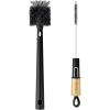 MR.SIGA Water Bottle Brush and Straw Cleaner Brush, Long Handle Bottle Cleaner Brush, 2 in 1 Bottle Cleaning Brush for Sports Bottles, Baby Bottles, Mugs, Straws(Black)