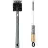 MR.SIGA Water Bottle Brush and Straw Cleaner Brush, Long Handle Bottle Cleaner Brush, 2 in 1 Bottle Cleaning Brush for Sports Bottles, Baby Bottles, Mugs, Straws(Gray)