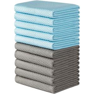 MR.SIGA Fish Scale Pattern Cleaning Cloths, Reusable Microfiber Cleaning Cloths, Lint Free Microfiber Kitchen Towels for Polishing, 10 Pack, 12.6 x 12.6 inch
