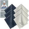 MR.SIGA Premium Microfiber Cleaning Cloths for Lens, Eyeglasses, Screens, Tablets, Glasses, 6 Pack, 6 x 7 inches (15 x 18 cm)(Navy/Gray)